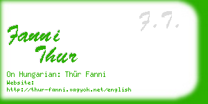 fanni thur business card